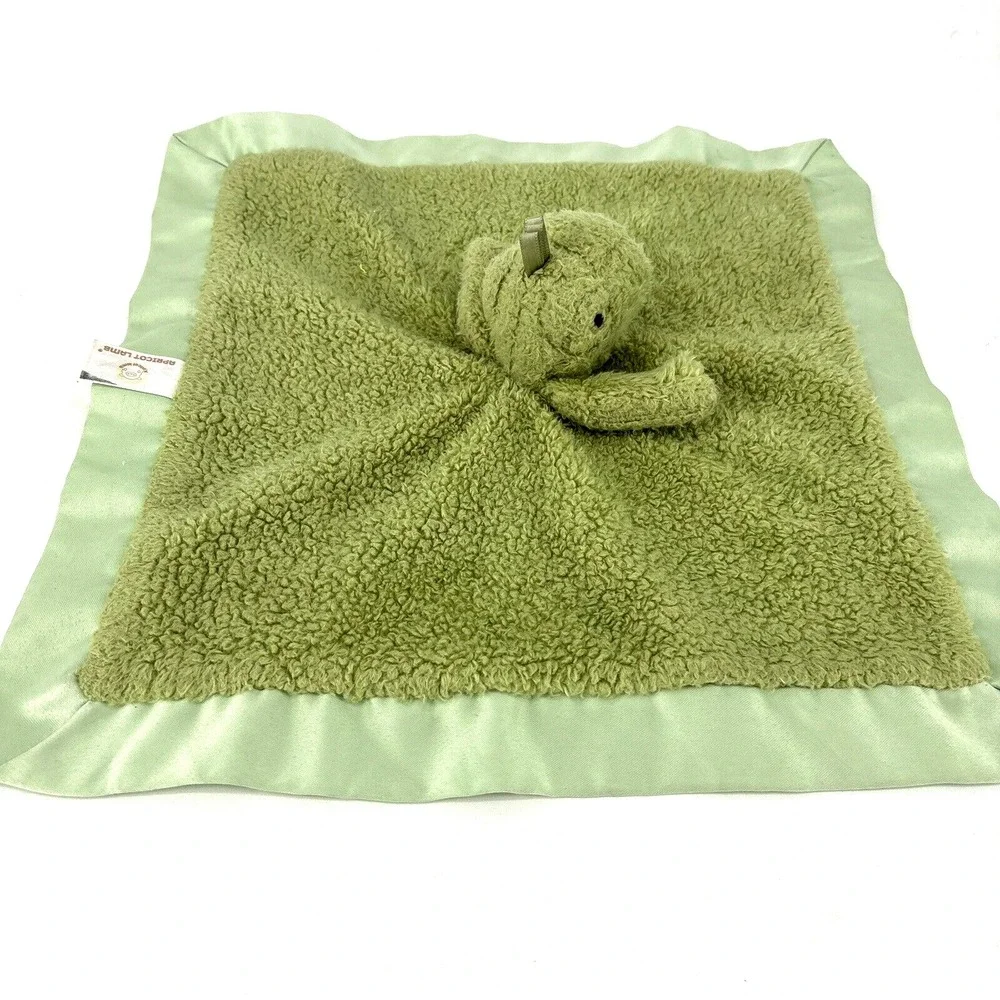 Apricot Lamb Stuffed‎ Animals Green Dinosaur Security Blanket/Lovey Satin Trim